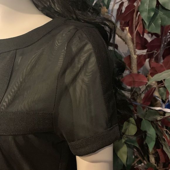 Women sheer Black Mesh Detail Top - Picture 6 of 10